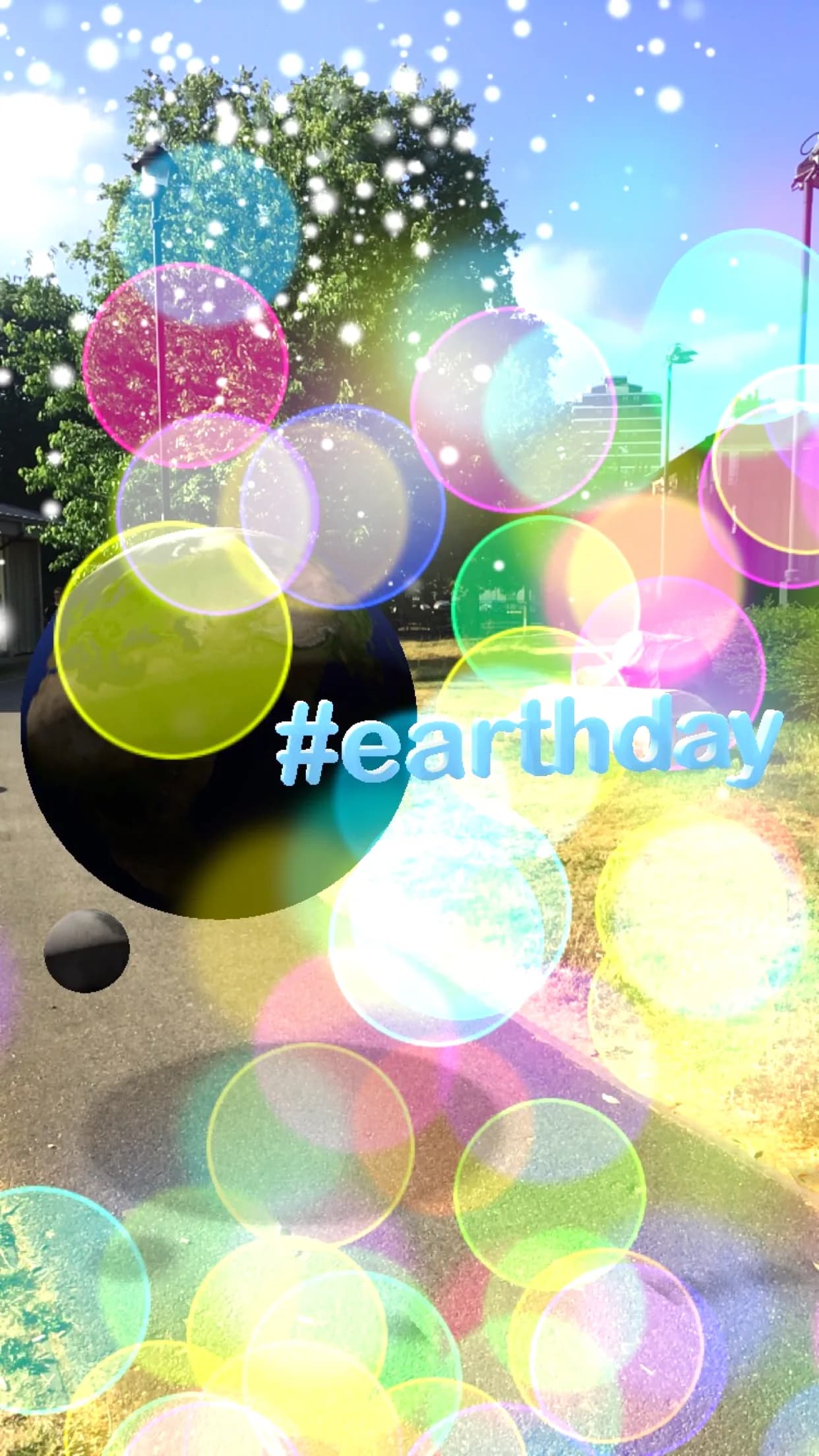 AR Camera screenshot 3: virtual 3D objects placed in a real scene